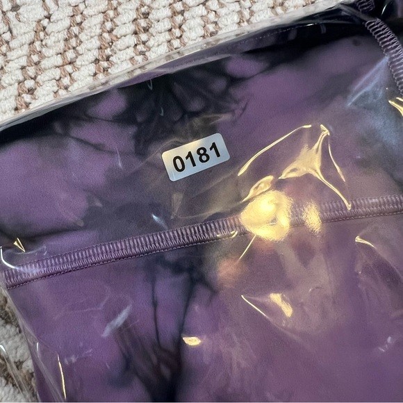 Lululemon Power Thru High Rise Altered to Biker Shorts Tie Dye Wisteria Purple - Picture 11 of 13